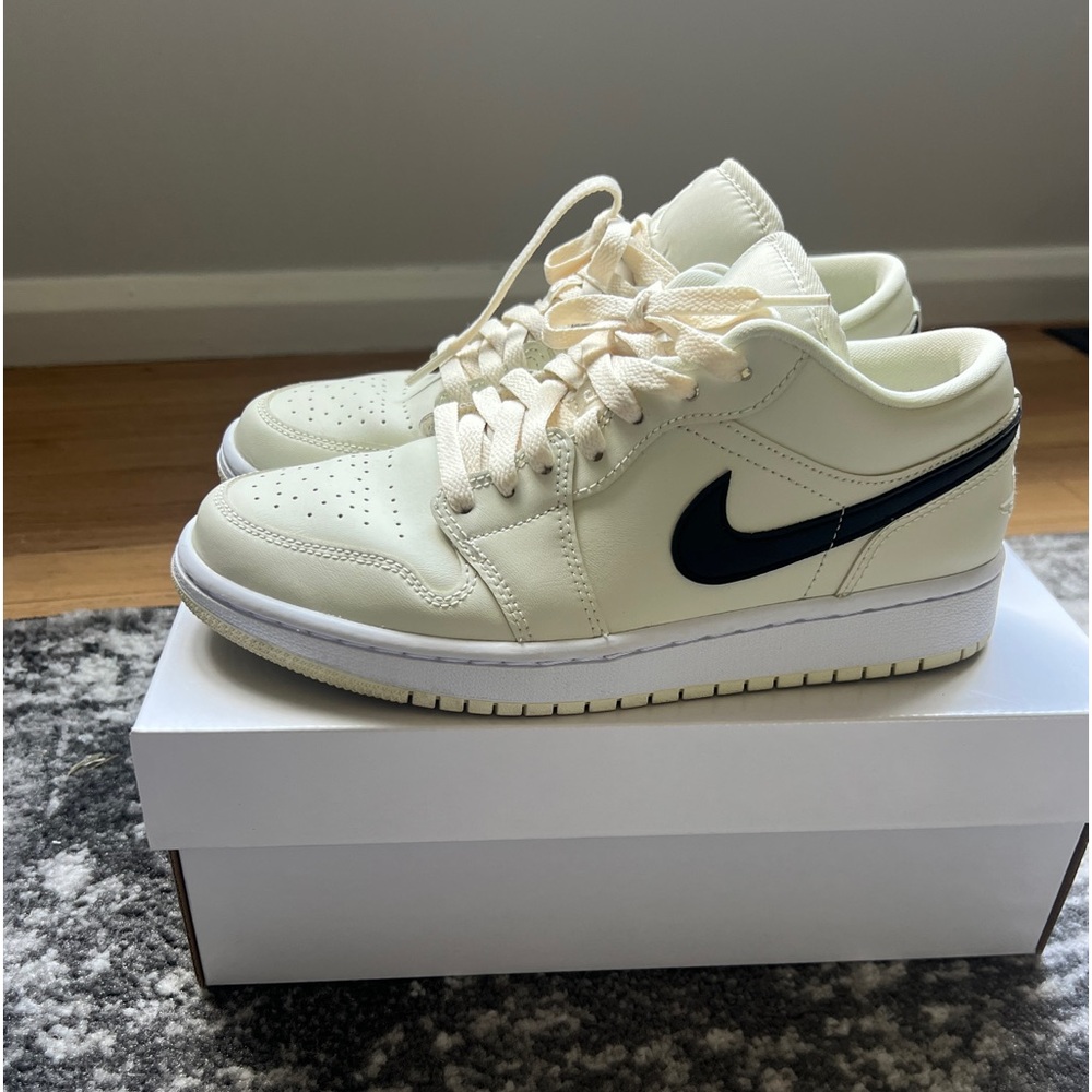 Worn ONE time. Women’s Air Jordan 1 Low. Size 8. Coconut Milk Color. Truly new!